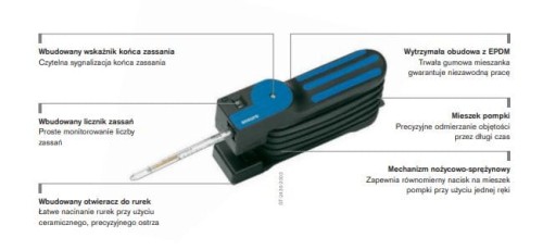 Pompka Accuro do rurek wskaźnikowych Dräger z otwieraczem TO 7000