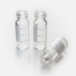 Fiolki 2ml gwintowane ND10 przeźroczyste zakręcane z podziałką i etykietą