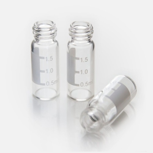 Fiolki 2ml gwintowane ND10 zakręcane z podziałką i etykietą