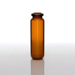 Fiolki 20ml zaciskane z wywiniętym brzegiem ND20 bursztynowe okrągłe dno