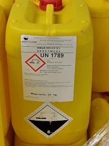 Kwas solny 9% spożywczy w ilości 25kg CAS 7647-01-0