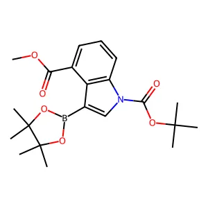 1-(tert-Butyl) 4-methyl 3-(4,4,5,5-tetramethyl-1,3,2-dioxaborolan-2-yl)-1H-indole-1,4-dicarboxylate 95% CAS 1256359-97-3