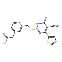 2-(3-(((5-Cyano-6-oxo-4-(thiophen-2-yl)-1,6-dihydropyrimidin-2-yl)thio)methyl)phenyl)acetic acid 98% CAS 1883602-21-8