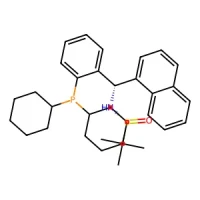 (R)-N-((S)-(2-(Dicyclohexylphosphanyl)phenyl)(naphthalen-1-yl)methyl)-2-methylpropane-2-sulfinamide 95% CAS 2241598-30-9