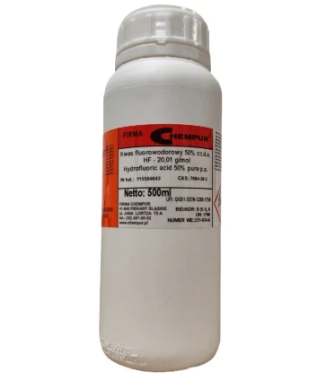 Kwas fluorowodorowy 50% czda CAS 7664-39-3 - 1L