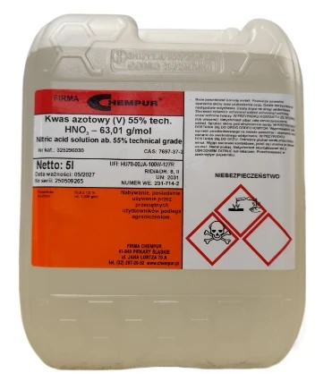 Kwas azotowy (v) ok 55% tech CAS 7697-37-2 - 5L