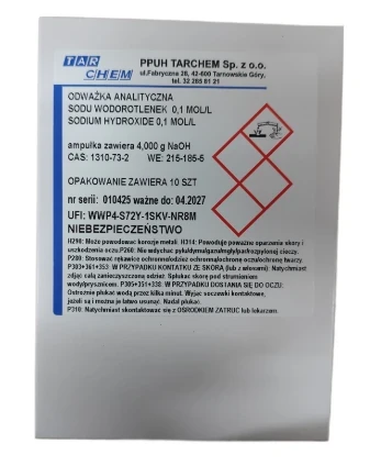 Odważka analityczna Wodorotlenek sodu 0,1mol/l CAS 1310-73-2