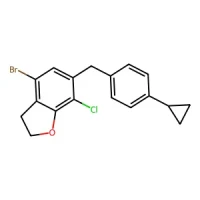 4-Bromo-7-chloro-6-(4-cyclopropylbenzyl)-2,3-dihydrobenzofuran 95% CAS 1415477-23-4