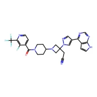 2-(3-(4-(7H-Pyrrolo[2,3-d]pyrimidin-4-yl)-1H-pyrazol-1-yl)-1-(1-(3-fluoro-2-(trifluoromethyl)isonicotinoyl)piperidin-4-yl)azetidin-3-yl)acetonitrile 98+% CAS 1334298-90-6