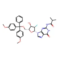N-(9-((2R,3R,4R,5R)-5-((Bis(4-methoxyphenyl)(phenyl)methoxy)methyl)-3-fluoro-4-hydroxytetrahydrofuran-2-yl)-6-oxo-6,9-dihydro-1H-purin-2-yl)isobutyramide 97% CAS 144089-96-3