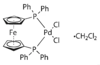 1,1'-Bis(diphenylphosphino)ferrocene-palladium(II)dichloride dichloromethane complex 98% CAS 95464-05-4
