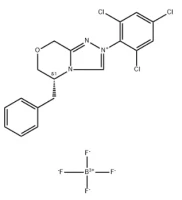 (R)-5-Benzyl-2-(2,4,6-trichlorophenyl)-5,6-dihydro-8H-[1,2,4]triazolo[3,4-c][1,4]oxazin-2-ium tetrafluoroborate 97% CAS 2828438-91-9