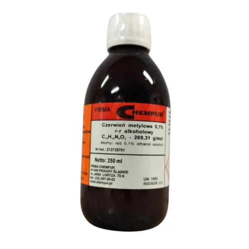 Czerwień metylowa 0,1% w etanolu - 250ML