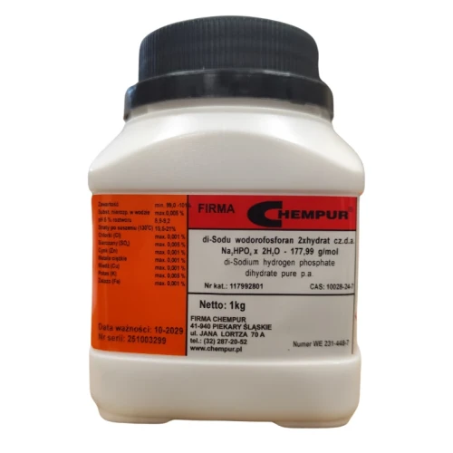 Fosforan sodu II zasadowy 2 hydrat czda - 1KG - CAS 10028-24-7