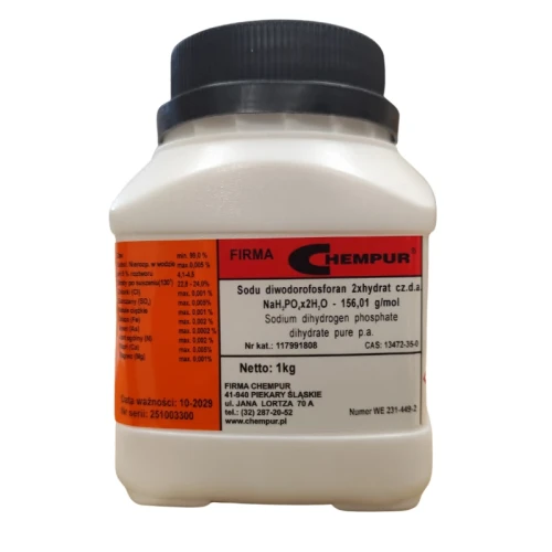Diwodorofosforan sodu 2 hydrat czda - 1KG - CAS 13472-35-0