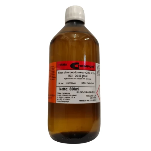 Kwas solny 20% czda CAS 7647-01-0 opakowanie 1l