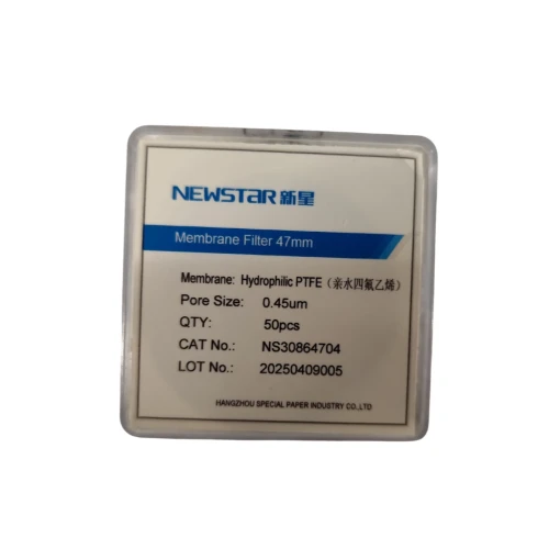 Filtry membranowe PTFE 47mm - 0,45μm - Hydrofilowe - 50SZT  - NEWSTAR