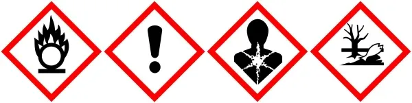 Ołowiu (II, IV) tlenek minia ołowiana - Substancja: utleniająca, drażniąca, potencjalnie rakotwórcza, zagrażająca środowisku naturalnemu