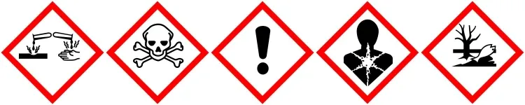 Odczynnik Beckmanna - Substancja: żrąca, trująca, drażniąca, możliwie rakotwórcza, zagrażająca środowisku naturalnemu Odczynnik Beckmanna - Oznaczenia Bezpieczeństwa