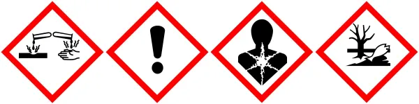 Odczynnik - Ciecz probiercza nr 8 chromowa do wszystkich prób srebra - Oznaczenia Bezpieczeństwa